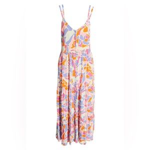 NWT FRNCH Floral Print Open Back Maxi Dress